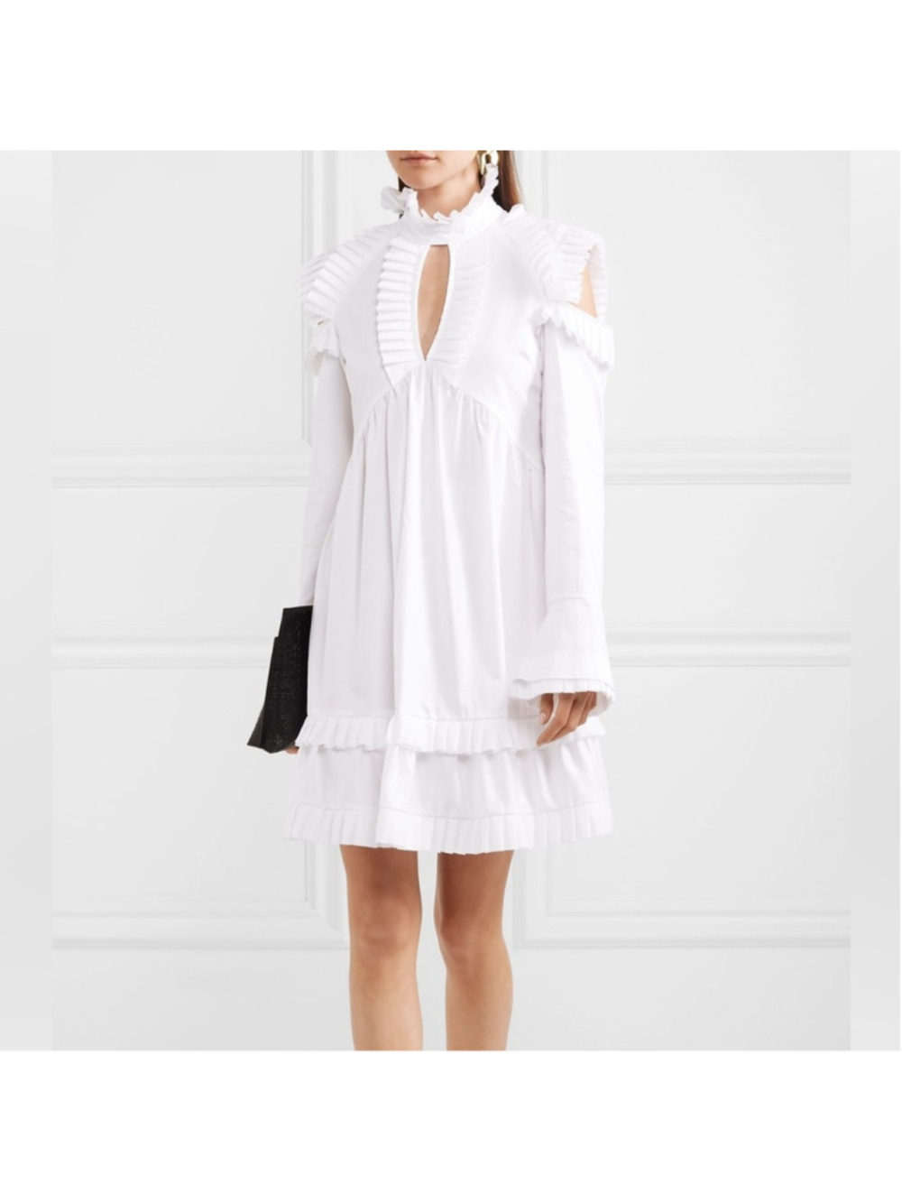 MAGGIE MARILYN Olivia's Cutout Ruffled Cotton-Poplin Midi Dress White 6